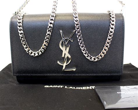 silver and black ysl bag|YSL black bag silver hardware.